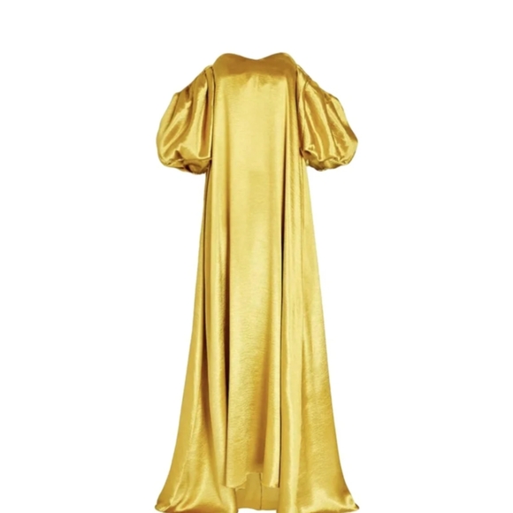slim fit dress slacks Sisters By Caroline Kilkenny Kennedy Sequin Satin Maxi Dress, Gold